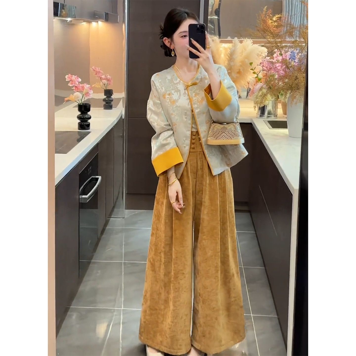 2025 秋天新款穿搭一整套|時尚高級感新中式女裝|國風外套半身裙套裝