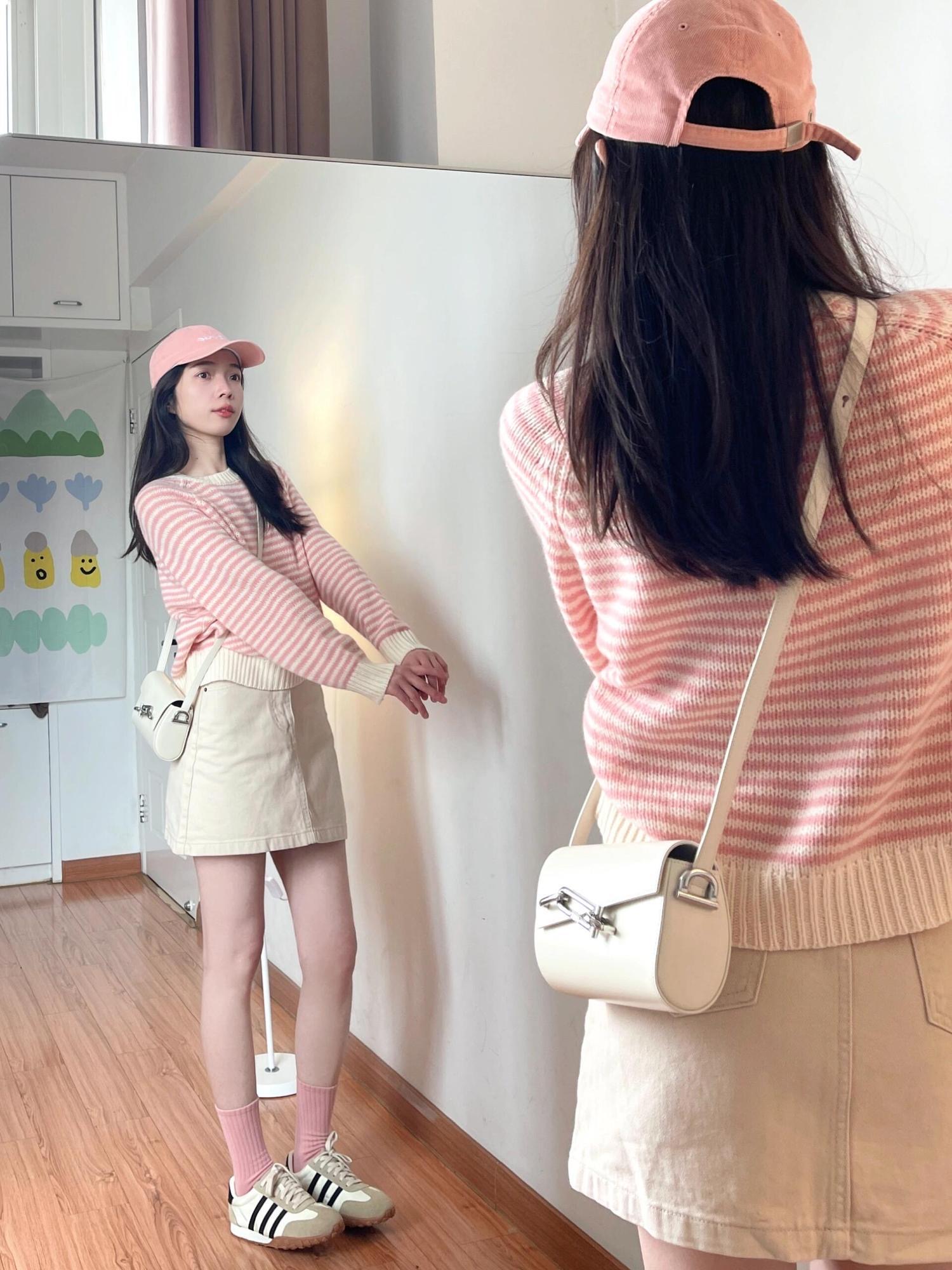 『單件包郵』粉色多巴胺顯嫩針織衫 | 秋冬季慵懶風時髦氣質上衣 | 寬鬆顯瘦毛線衣