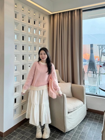 『單件包郵』粉色多巴胺顯嫩針織衫 | 秋冬季慵懶風時髦氣質上衣 | 寬鬆顯瘦毛線衣