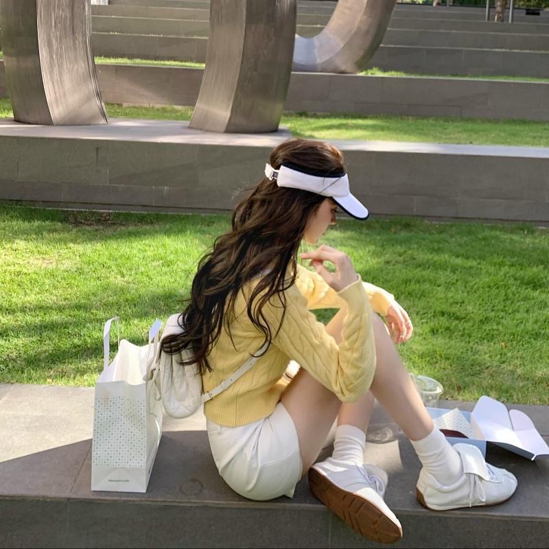 甜美絞紋收腰顯瘦針織| 軟糯短版毛線開襟衫| 氣質款針織上衣