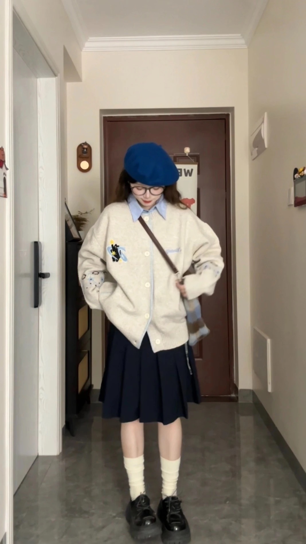 秋季新款氛圍感軟糯刺繡開衫 | 慵懶寬鬆針織外套毛衣