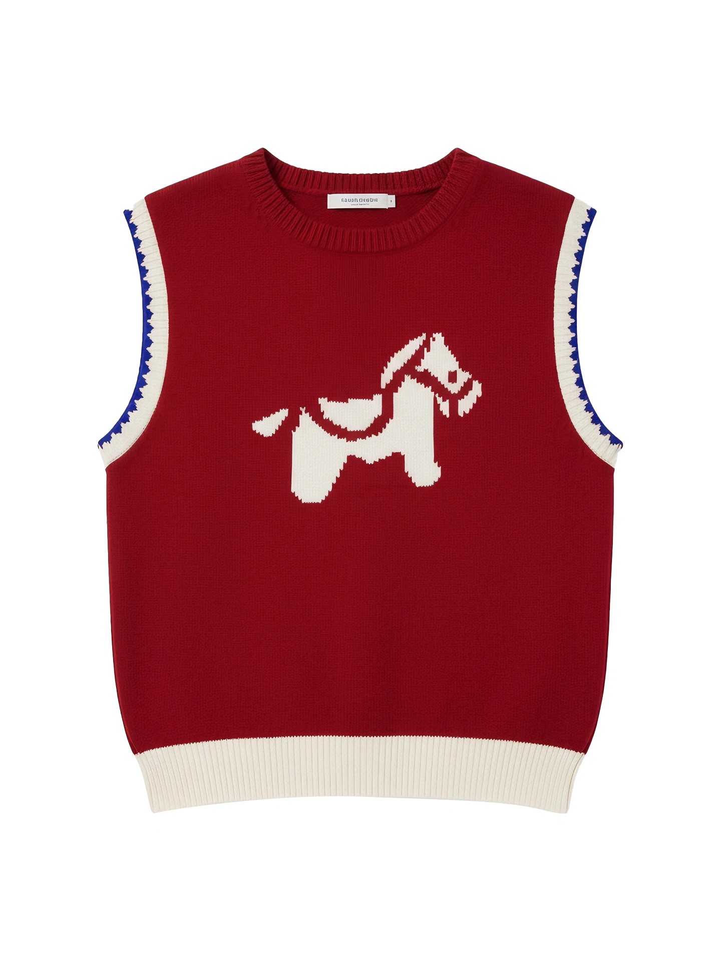 『馬年新春款』紅色針織馬甲|新年小馬提花外搭疊穿背心上衣