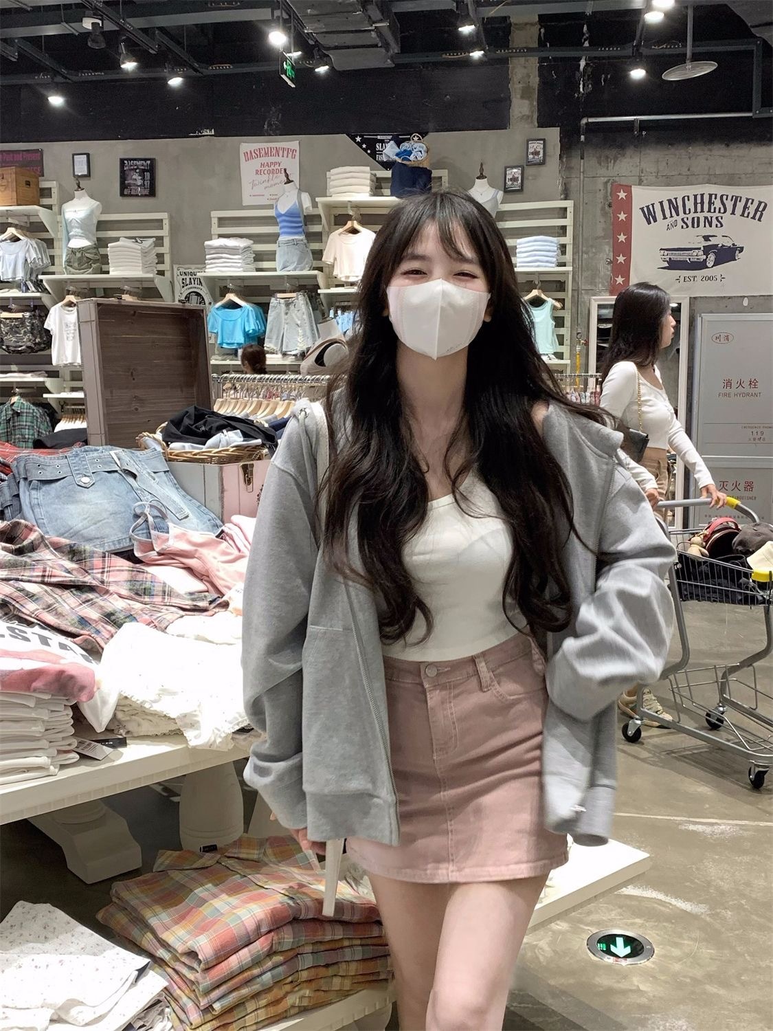 韓系軟糯連帽拉鍊百搭衛衣 | 寬鬆韓版開衫外套