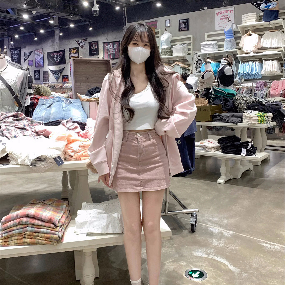 韓系軟糯連帽拉鍊百搭衛衣 | 寬鬆韓版開衫外套