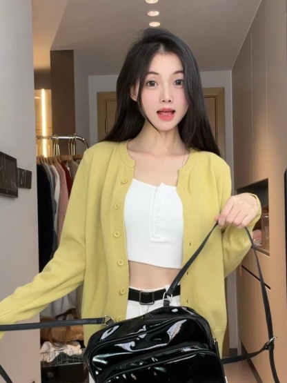 韓系軟糯針織開衫 | 秋冬慵懶風 V | 領薄款百搭長袖外套