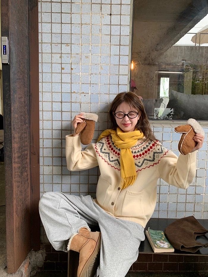 秋冬新款抽繩繡花衛褲 | 運動休閒寬鬆加絨保暖百搭褲子【S、M缺貨中】