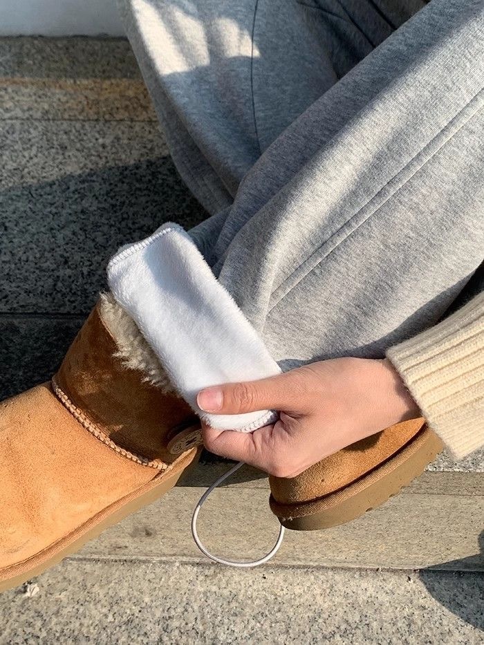 秋冬新款抽繩繡花衛褲 | 運動休閒寬鬆加絨保暖百搭褲子【S、M缺貨中】