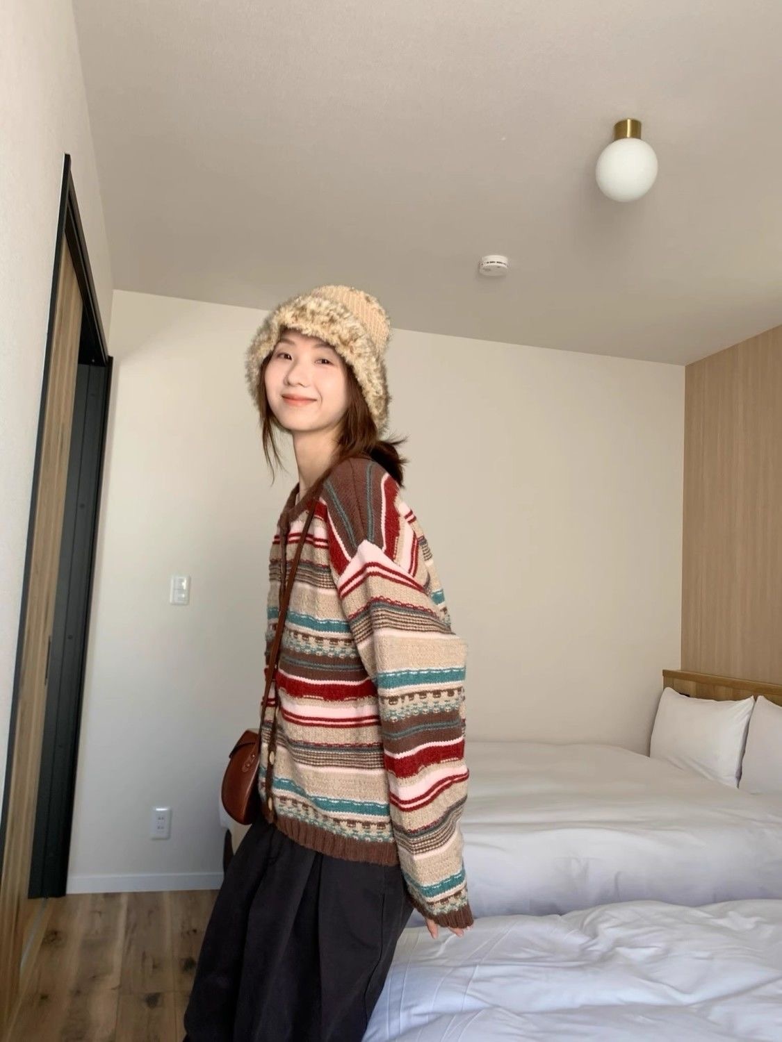 秋冬新款復古撞色毛衣 | 秋日漿果慵懶針織開衫外套