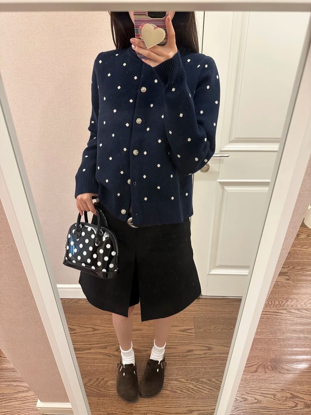 韓系復古提花波點毛衣 | 秋季新款寬鬆針織開衫外套