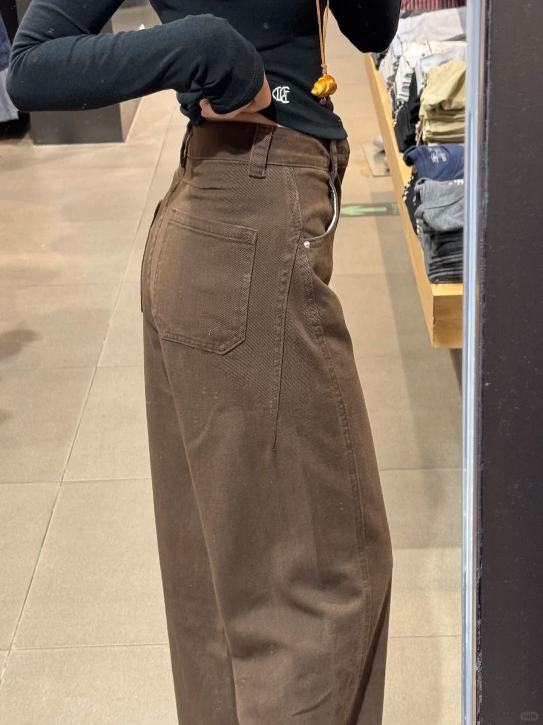 顯瘦窄版彎刀褲 | 秋冬新款咖色立體剪裁直筒百搭褲子