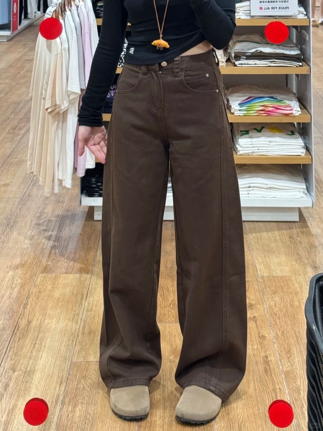 顯瘦窄版彎刀褲 | 秋冬新款咖色立體剪裁直筒百搭褲子