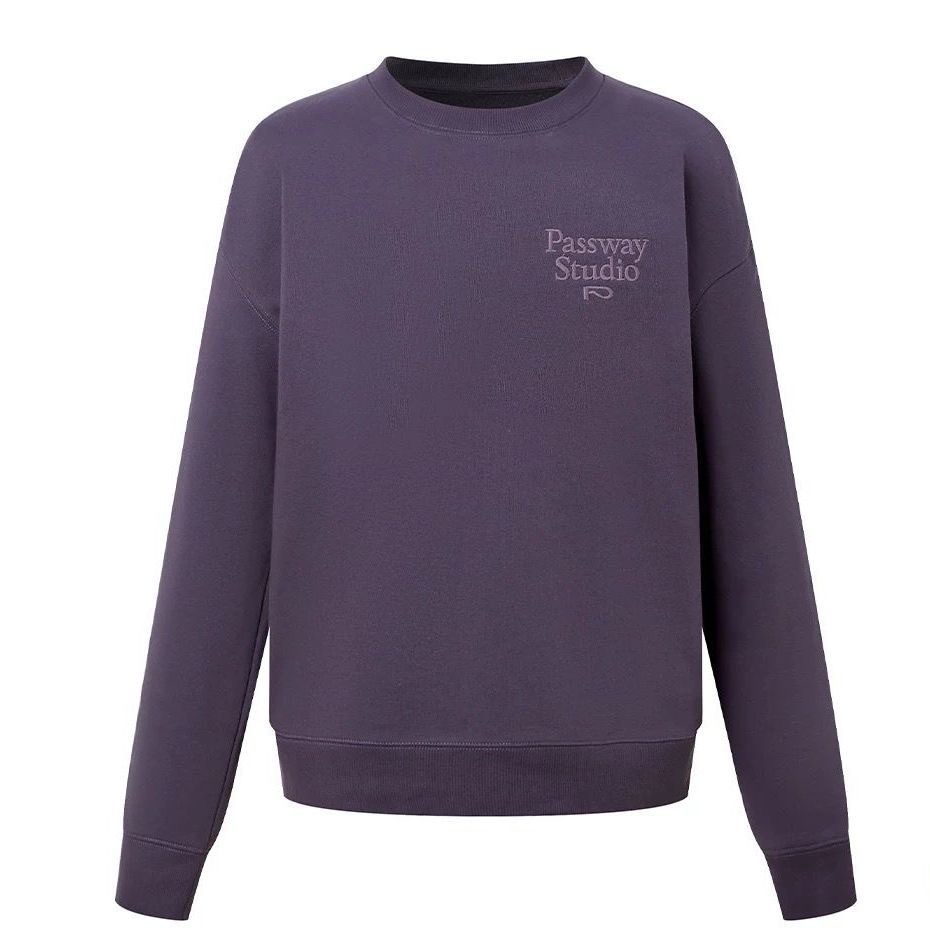 情侶款高級質感衛衣 | 早春刺繡 LOGO 圓領 | 寬鬆休閒無帽百搭上衣