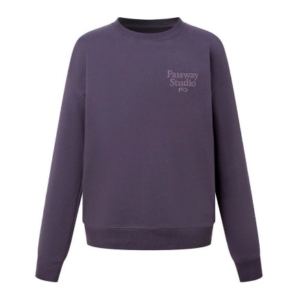 情侶款高級質感衛衣 | 早春刺繡 LOGO 圓領 | 寬鬆休閒無帽百搭上衣