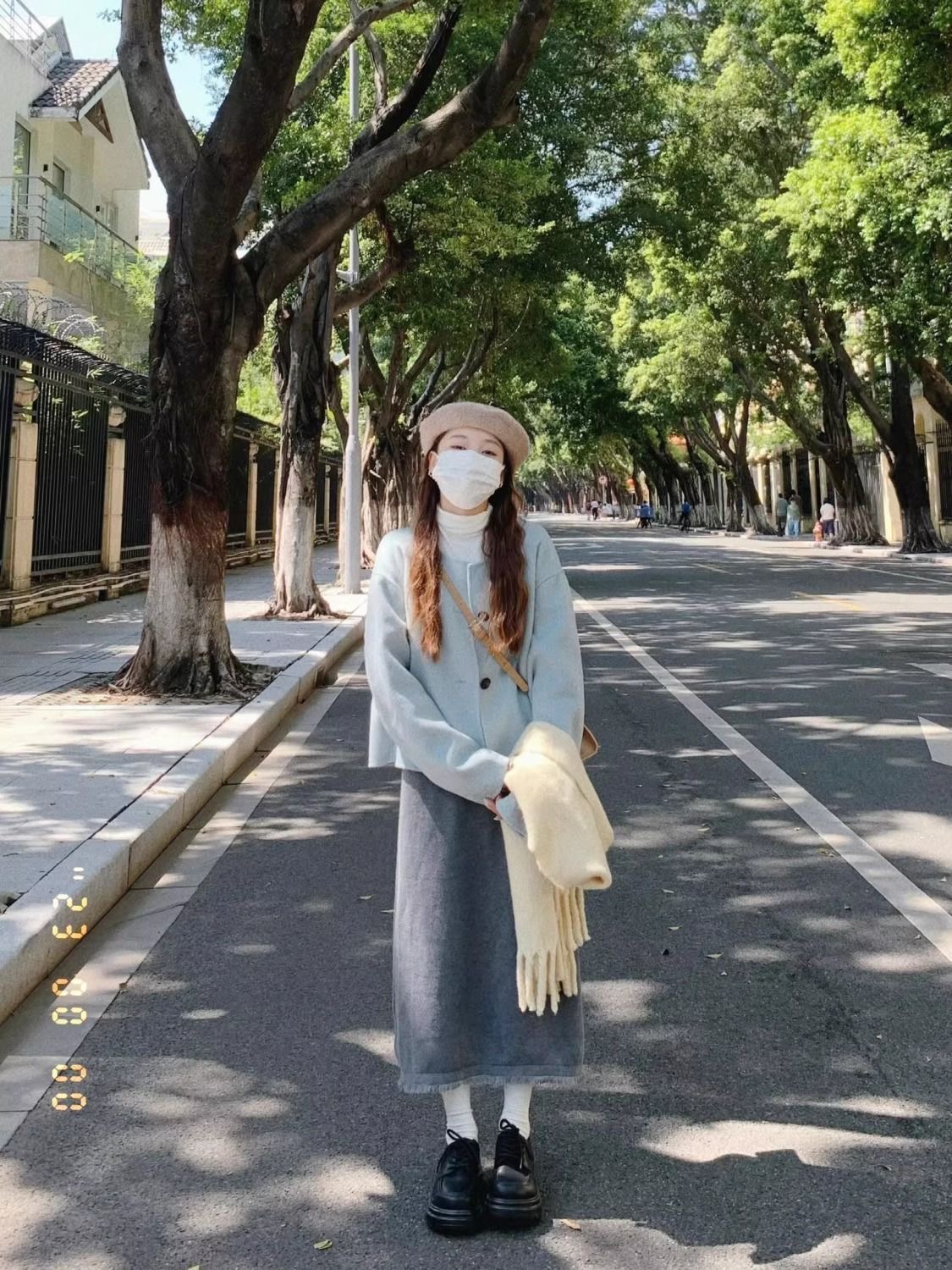 韓劇穿搭兩件式套裝 | 溫柔小香風毛呢短外套 + 半身裙 | 秋冬洋氣時尚高級感