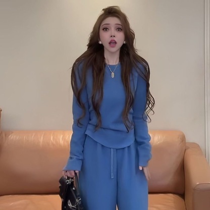 2025 韓系秋冬新貨！慵懶溫柔風兩件組｜德絨上衣 + 休閒褲 ✨