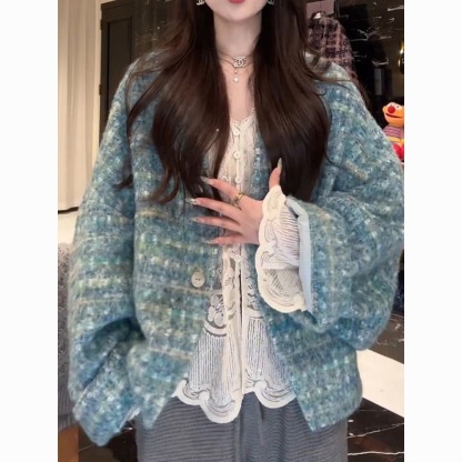 設計師高訂／羊毛特種紗 時髦保暖香風外套