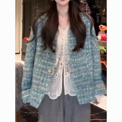 設計師高訂／羊毛特種紗 時髦保暖香風外套