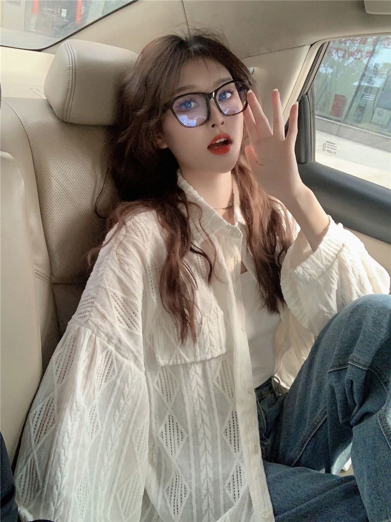 春季新款｜休閒鉤花鏤空襯衫 設計感小眾顯瘦白色上衣