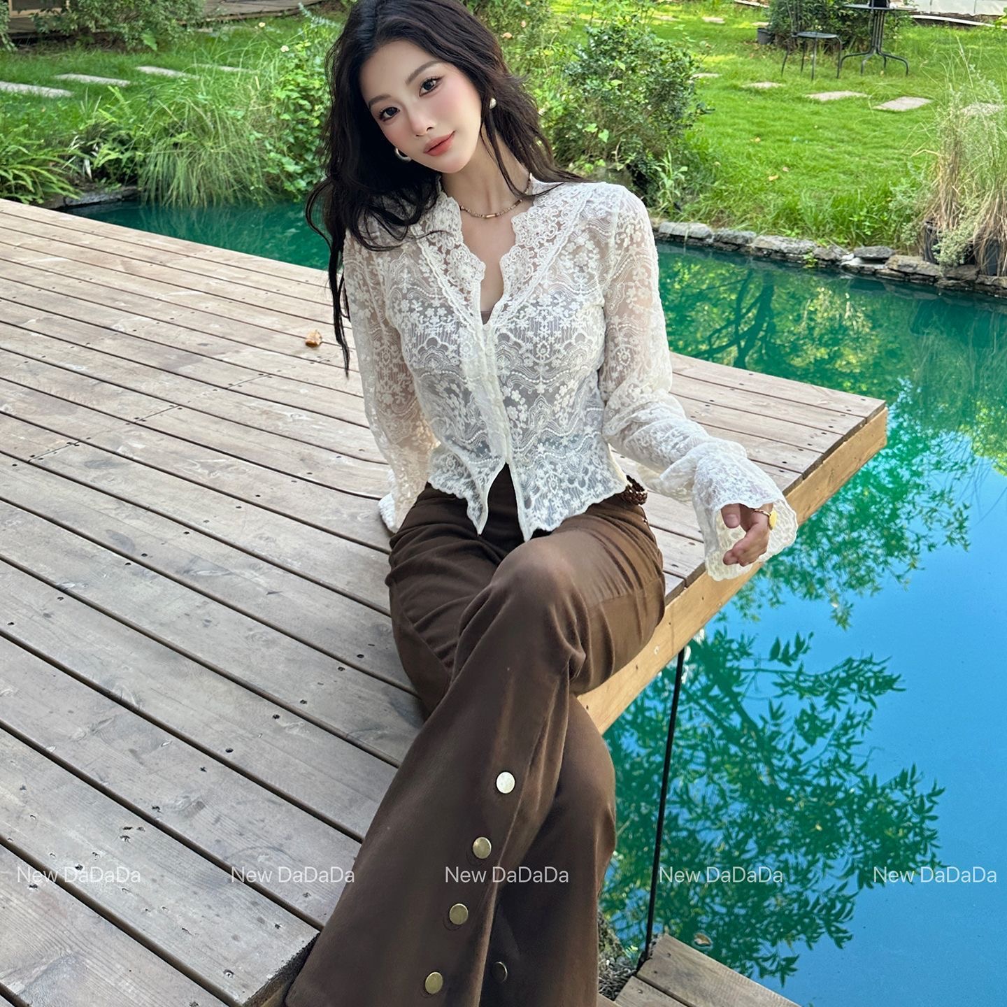 法式蕾絲開衫內 | 夏季襯衫罩衫 | 獨特絕美上衣小衫