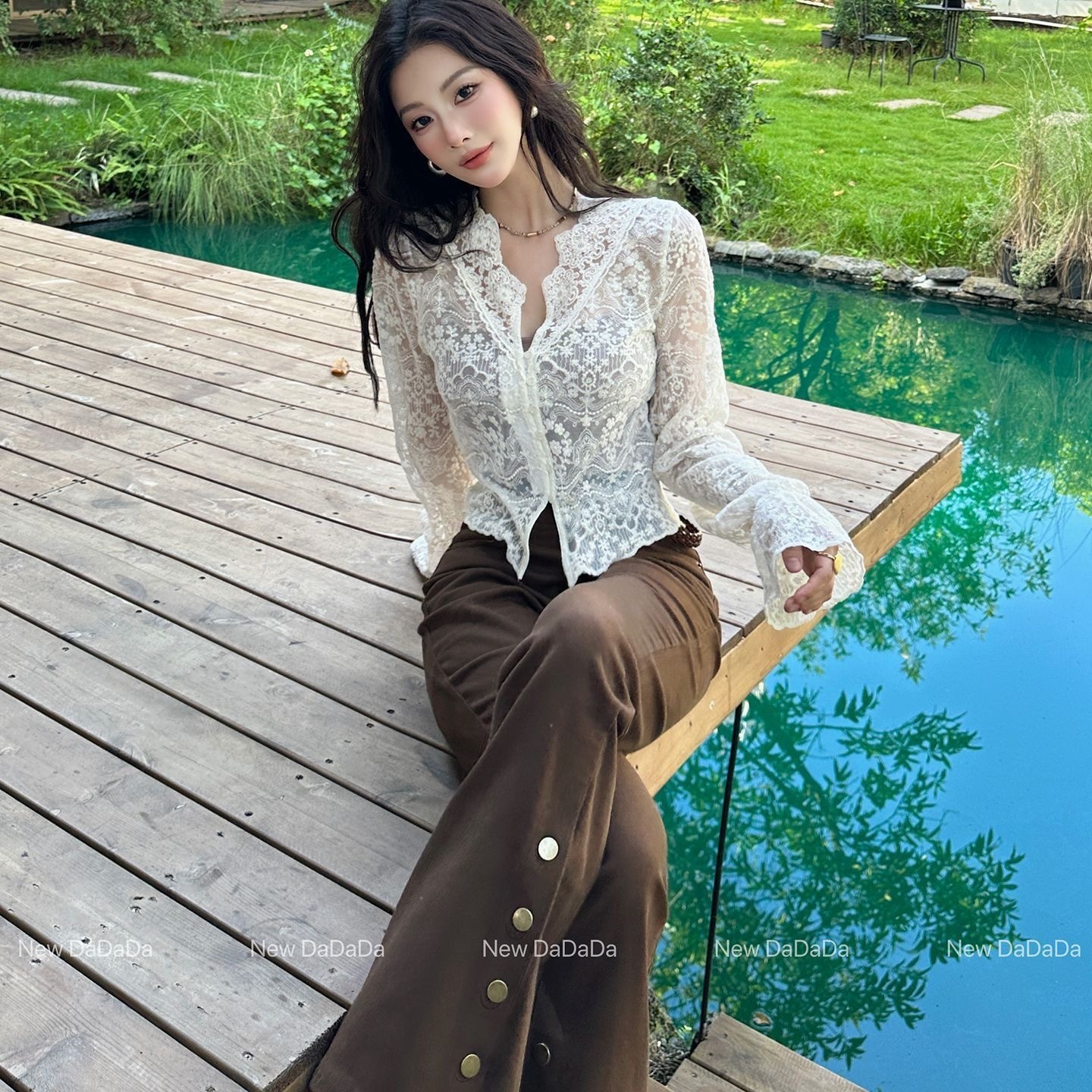 法式蕾絲開衫內 | 夏季襯衫罩衫 | 獨特絕美上衣小衫