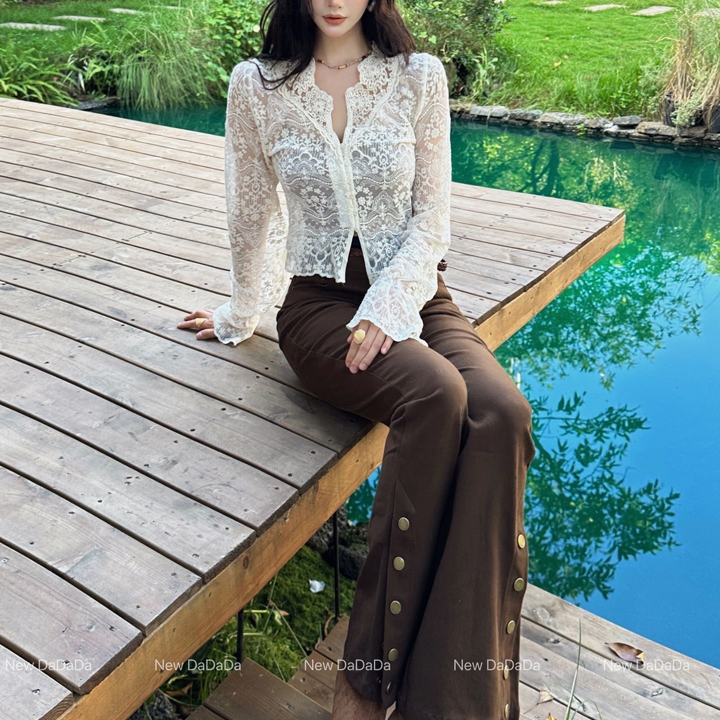 法式蕾絲開衫內 | 夏季襯衫罩衫 | 獨特絕美上衣小衫