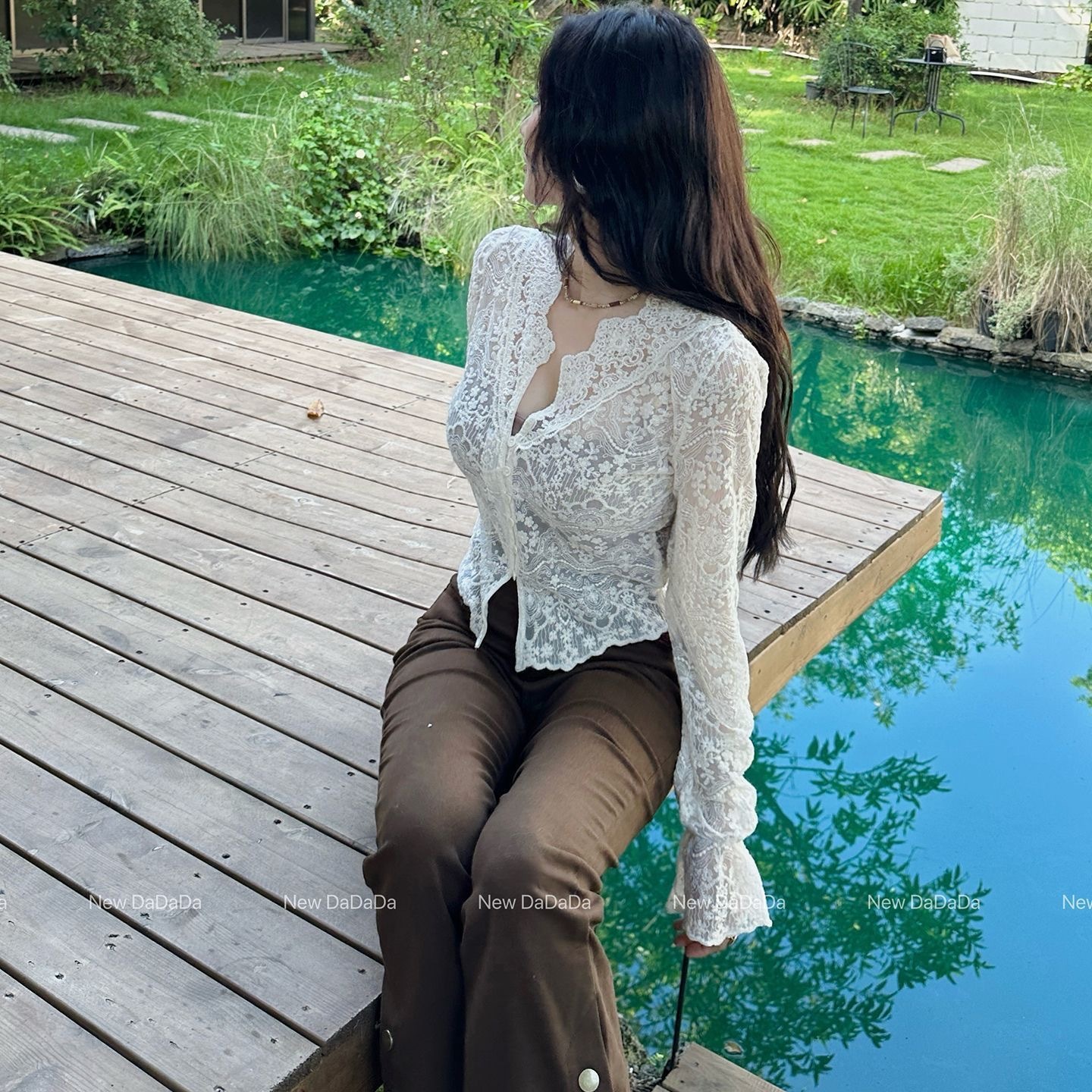 法式蕾絲開衫內 | 夏季襯衫罩衫 | 獨特絕美上衣小衫