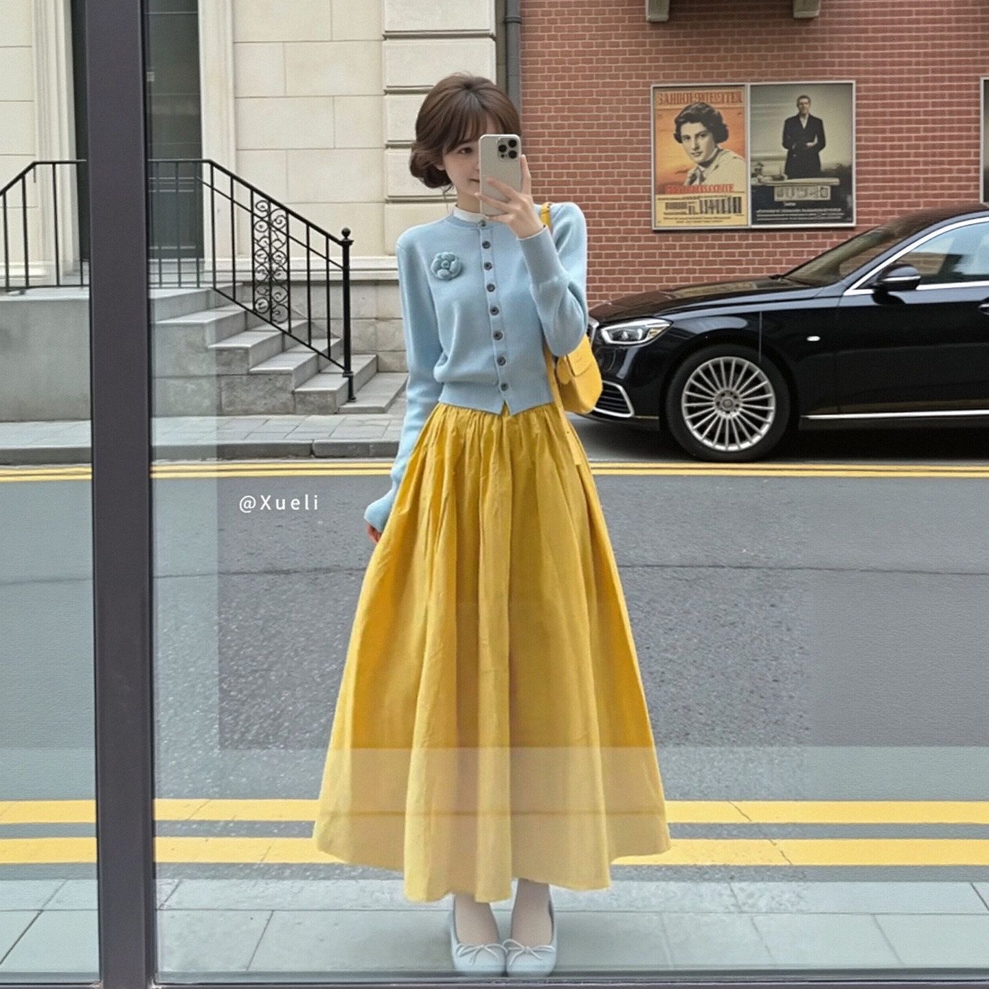 2026 初春穿搭一整套｜超火獨特絕美假兩件針織開衫 + 半身裙套裝