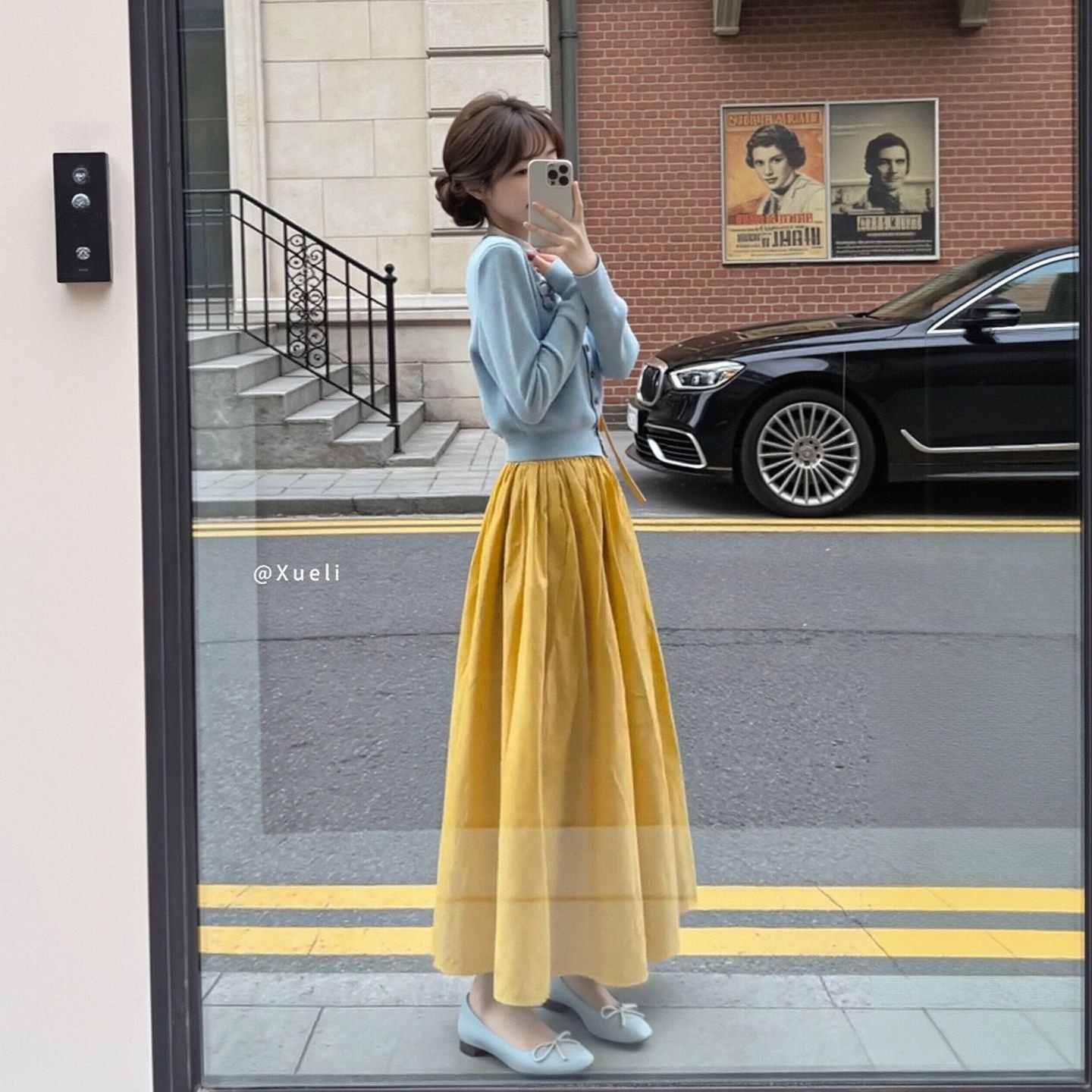 2026 初春穿搭一整套｜超火獨特絕美假兩件針織開衫 + 半身裙套裝