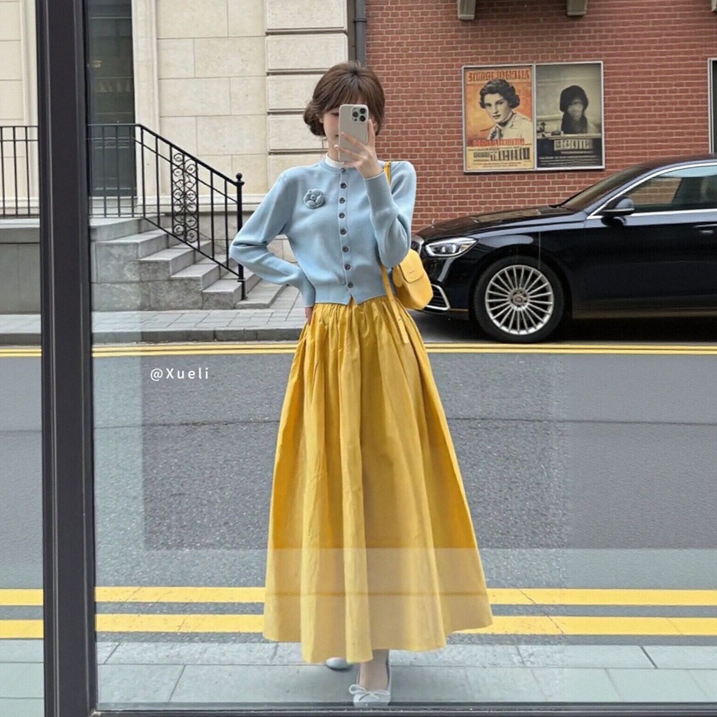 2026 初春穿搭一整套｜超火獨特絕美假兩件針織開衫 + 半身裙套裝