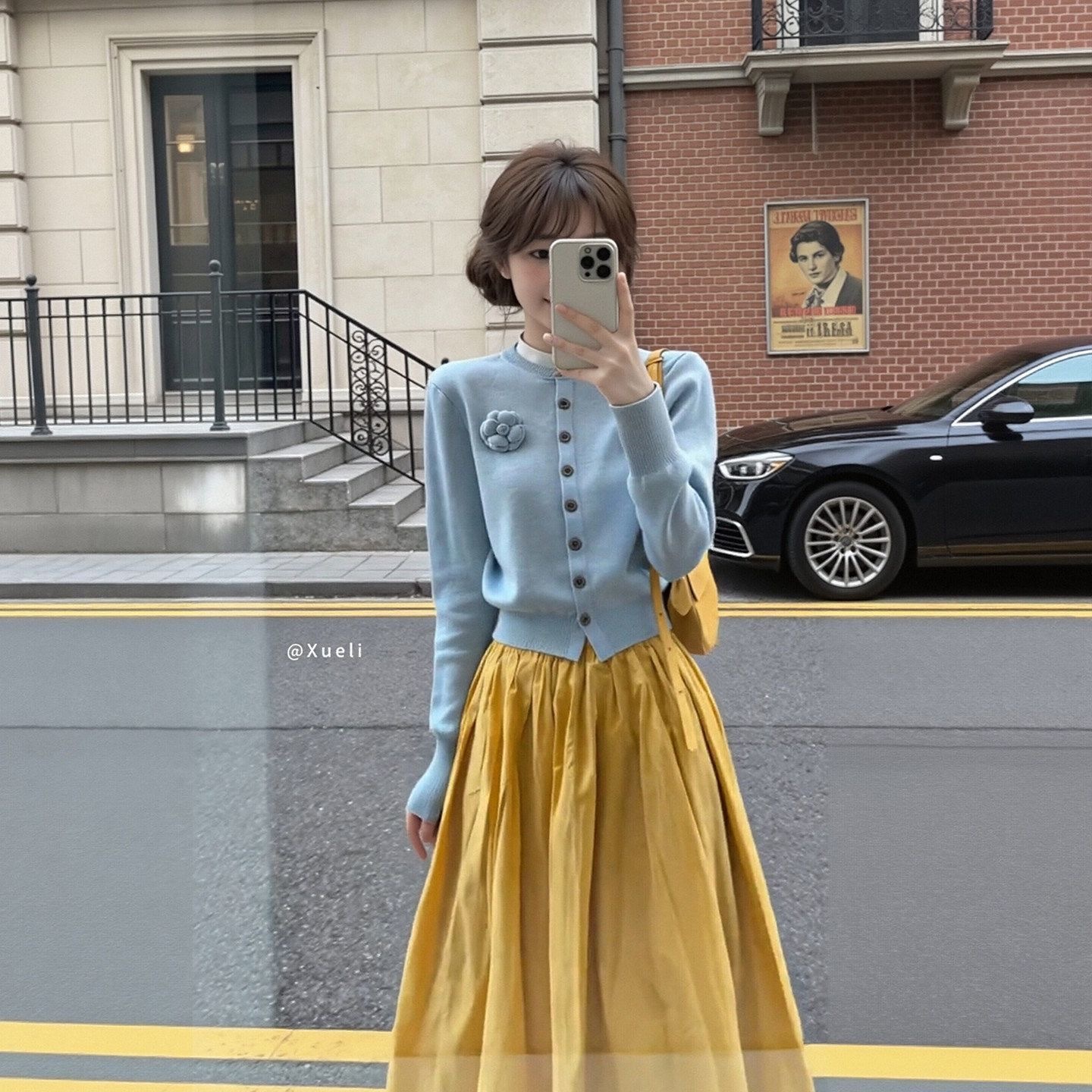 2026 初春穿搭一整套｜超火獨特絕美假兩件針織開衫 + 半身裙套裝