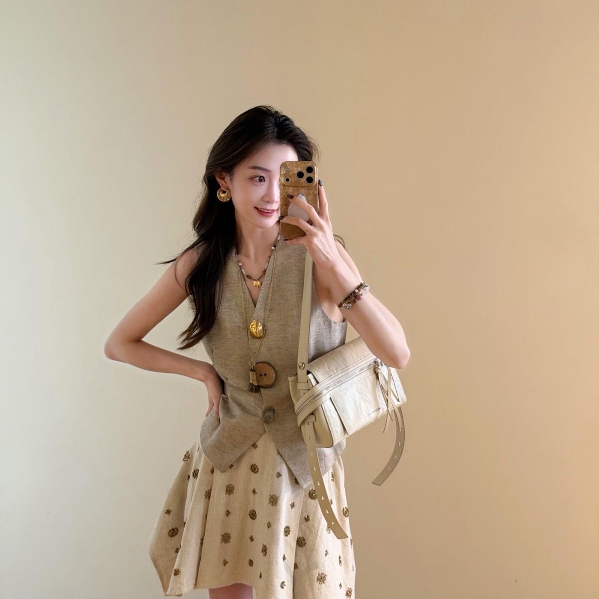 夏季穿搭一整套女裝 | 氣質高級感時尚洋氣灰色馬甲半身裙套裝