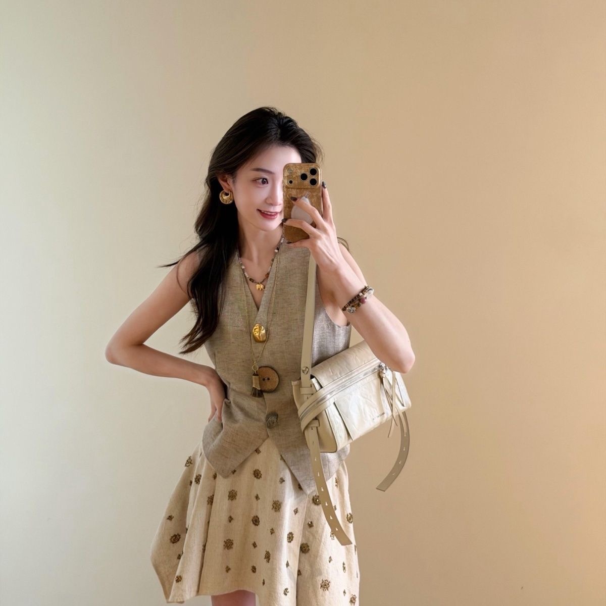 夏季穿搭一整套女裝 | 氣質高級感時尚洋氣灰色馬甲半身裙套裝