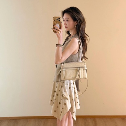 夏季穿搭一整套女裝 | 氣質高級感時尚洋氣灰色馬甲半身裙套裝