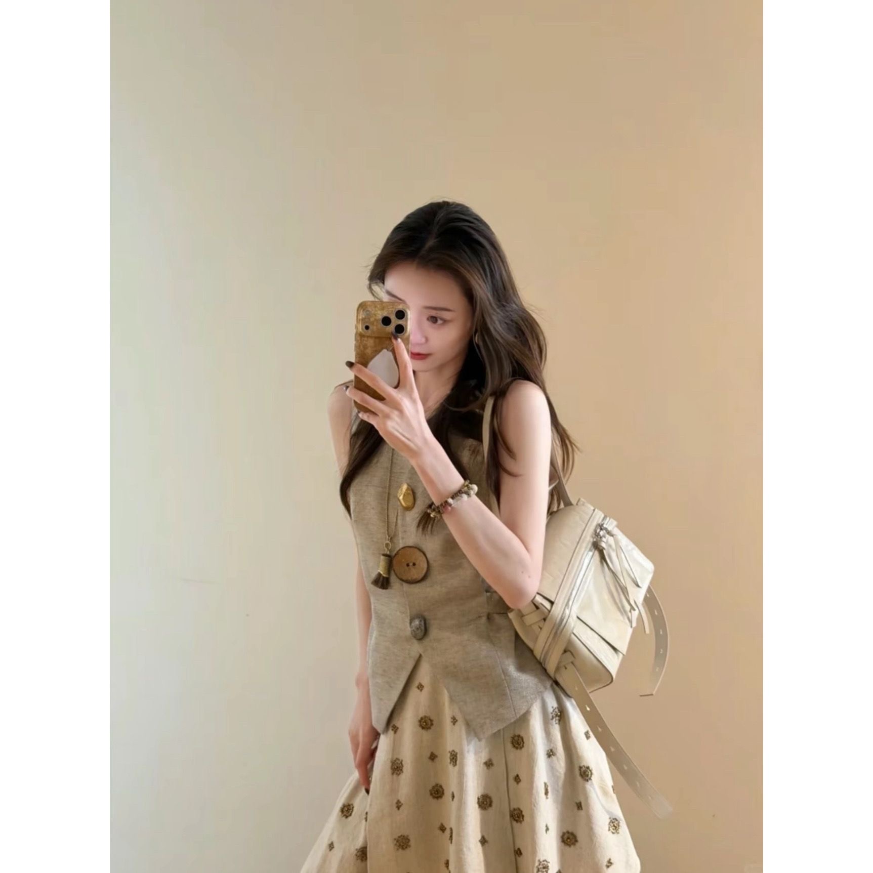 夏季穿搭一整套女裝 | 氣質高級感時尚洋氣灰色馬甲半身裙套裝