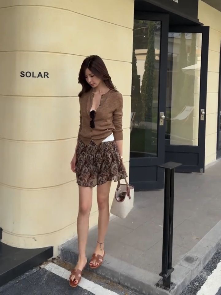 早春新品 | 港風復古休閒針織外套 文藝碎花短褲裙