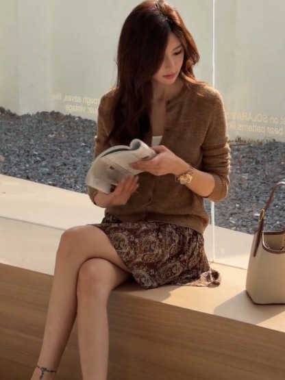 早春新品 | 港風復古休閒針織外套 文藝碎花短褲裙