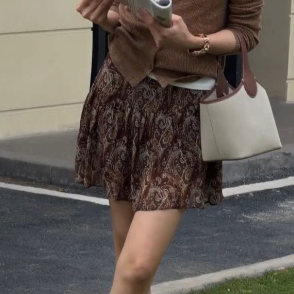 早春新品 | 港風復古休閒針織外套 文藝碎花短褲裙