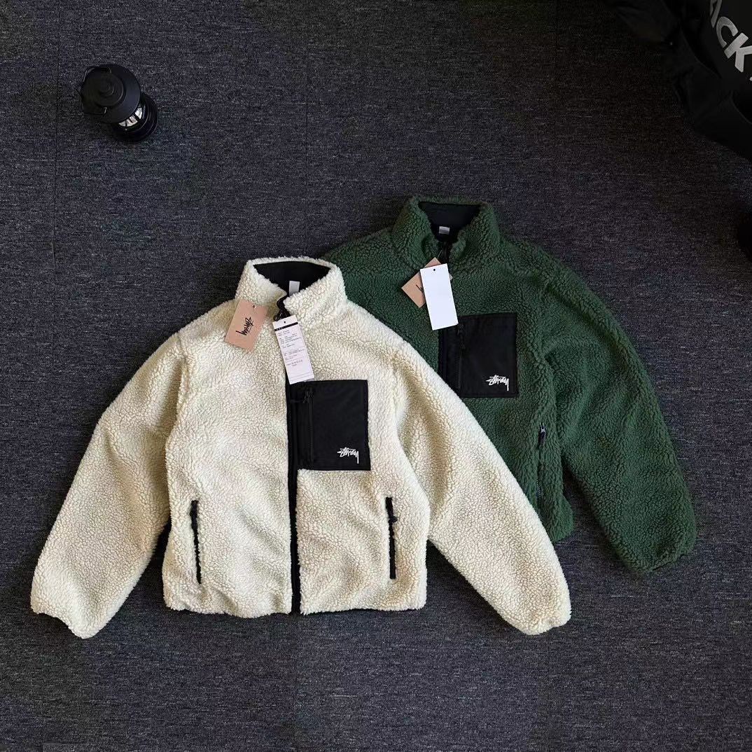 ステューシー Stussy ジャケット アウター 厚手 ボア 両面着用