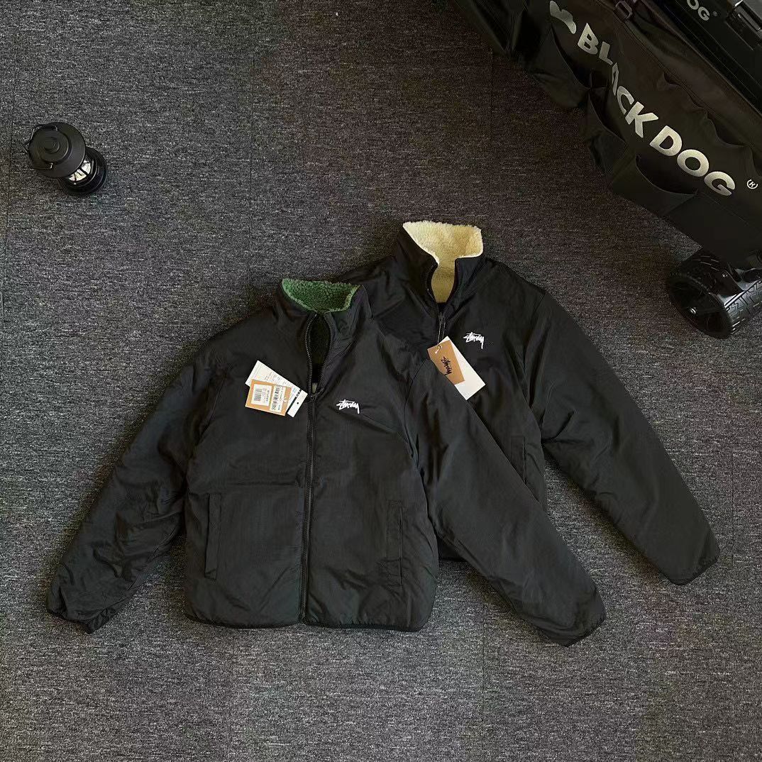 ステューシー Stussy ジャケット アウター 厚手 ボア 両面着用