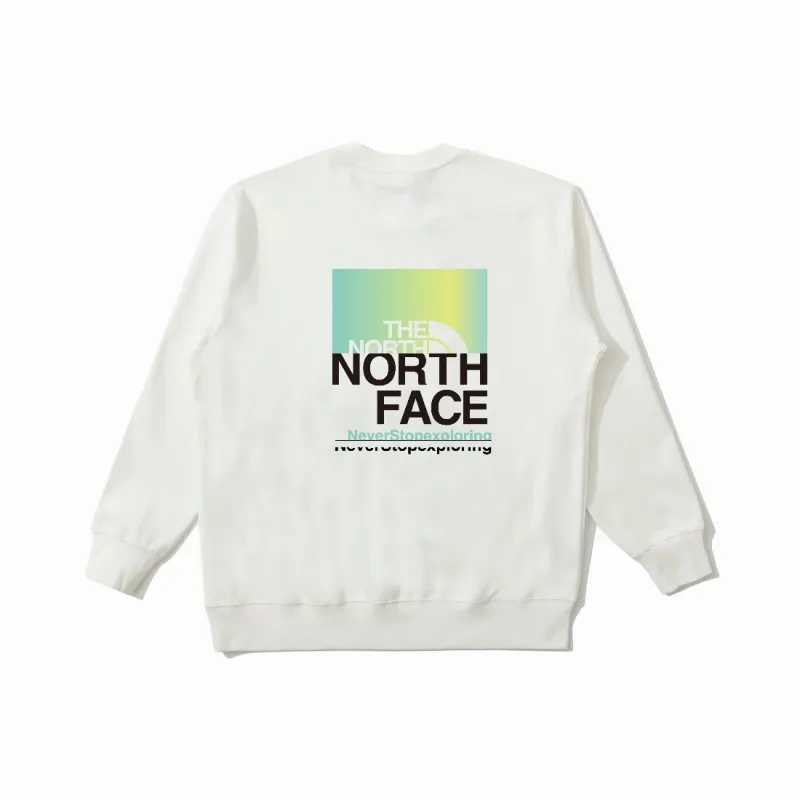 The North Face ザ・ノース・フェイスのトリコロールクルーネックスウェットシャツ、春夏アウトドアカジュアル長袖ボトミングシャツ、ユニセックス