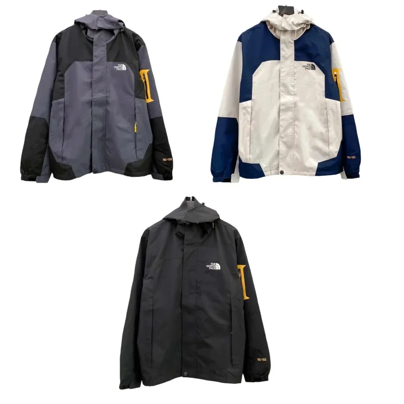The North Face ザ・ノース・フェイス TNFプリント小ロゴ配色カップル男女兼用フード付き立体裁断ジャケットコート
