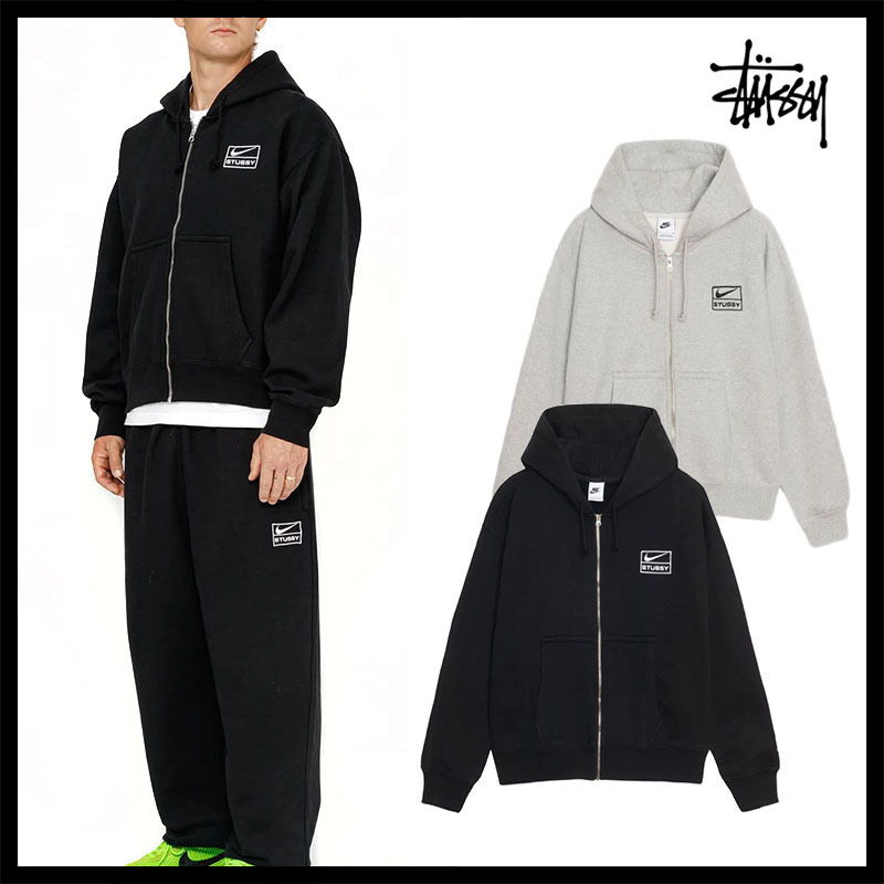 ★ステューシー★XStussy Full Zip Washed Fleece Hoodie★