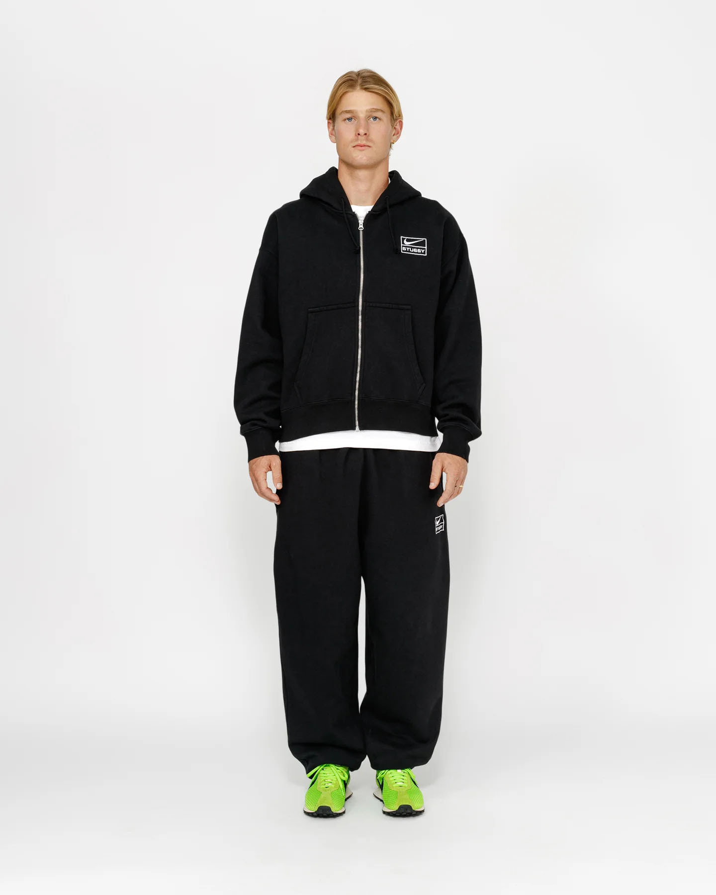 ★ステューシー★XStussy Full Zip Washed Fleece Hoodie★