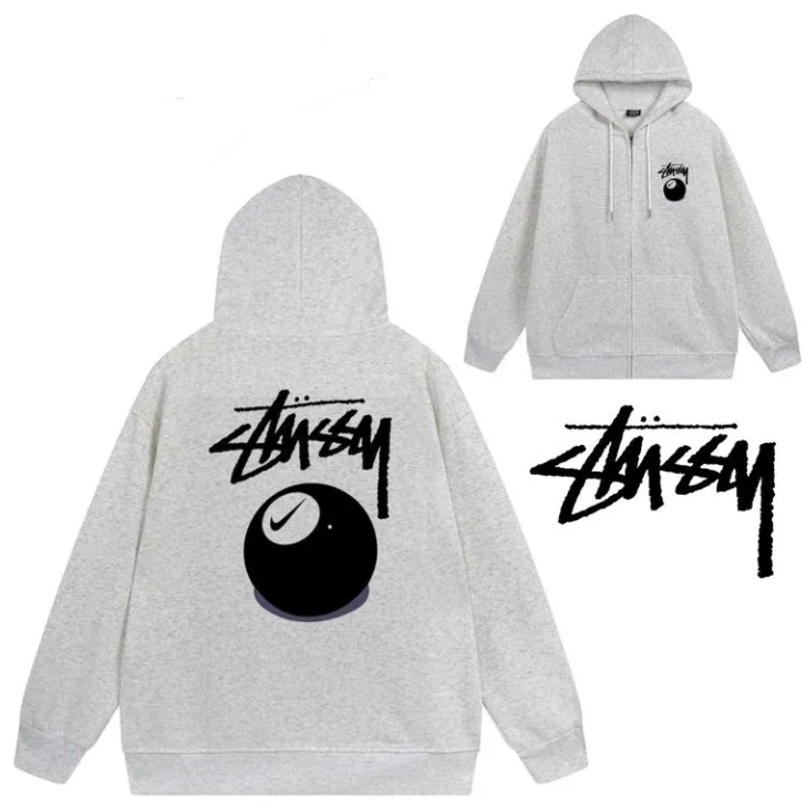 STUSSY  Co-branded casual zip-up hoodie（ユニセックス）