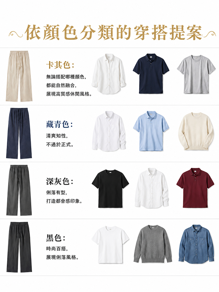 JL-鬆緊腰男士棉麻褲