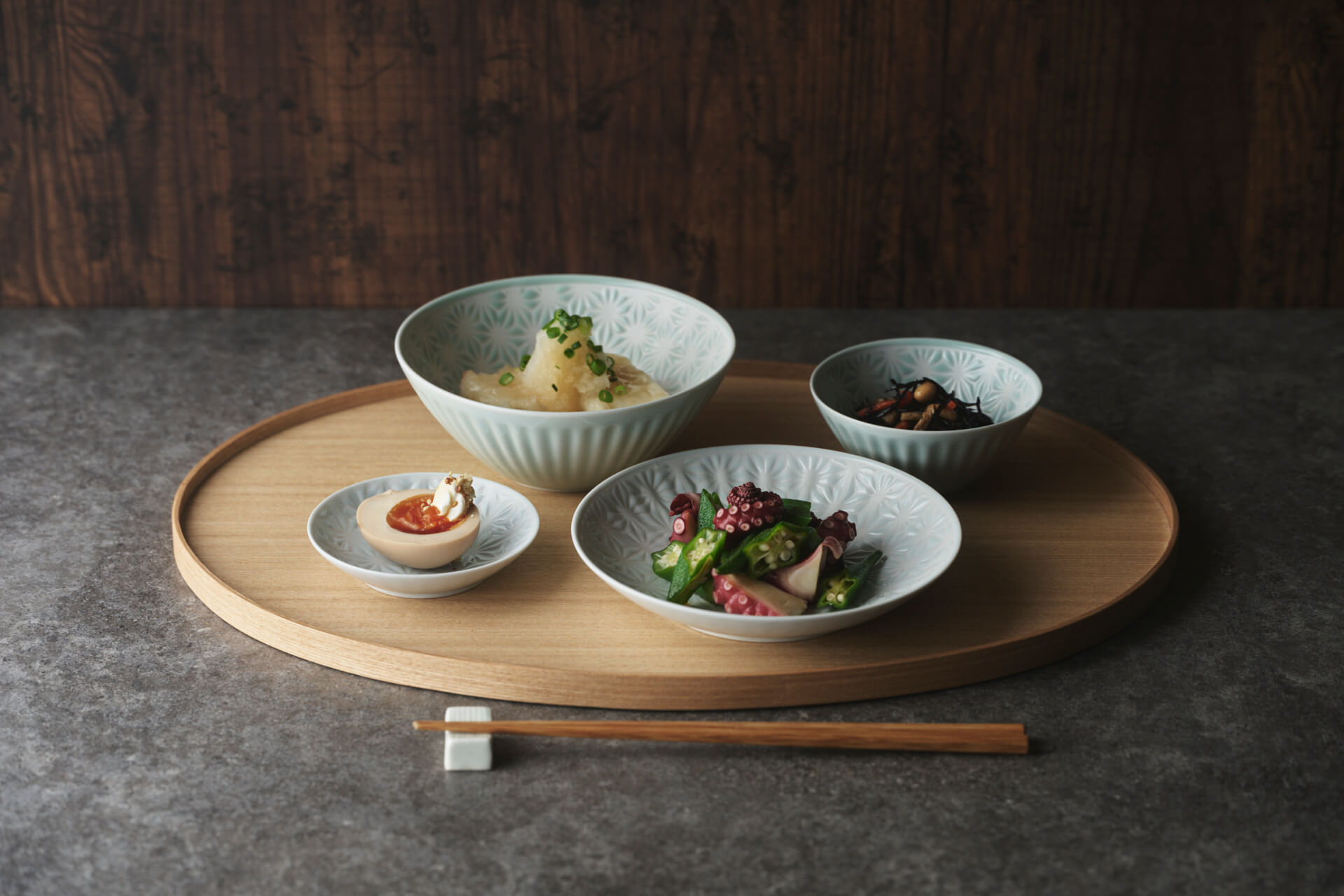 麻の葉　白磁/青白釉