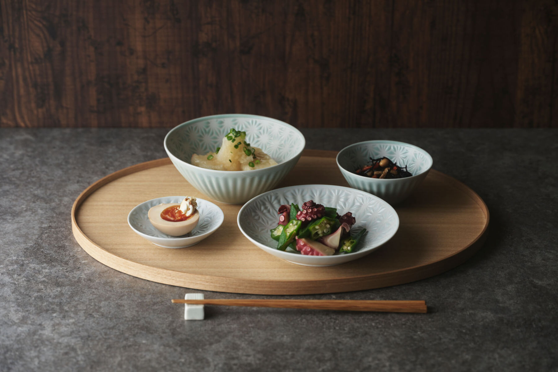 麻の葉　白磁/青白釉