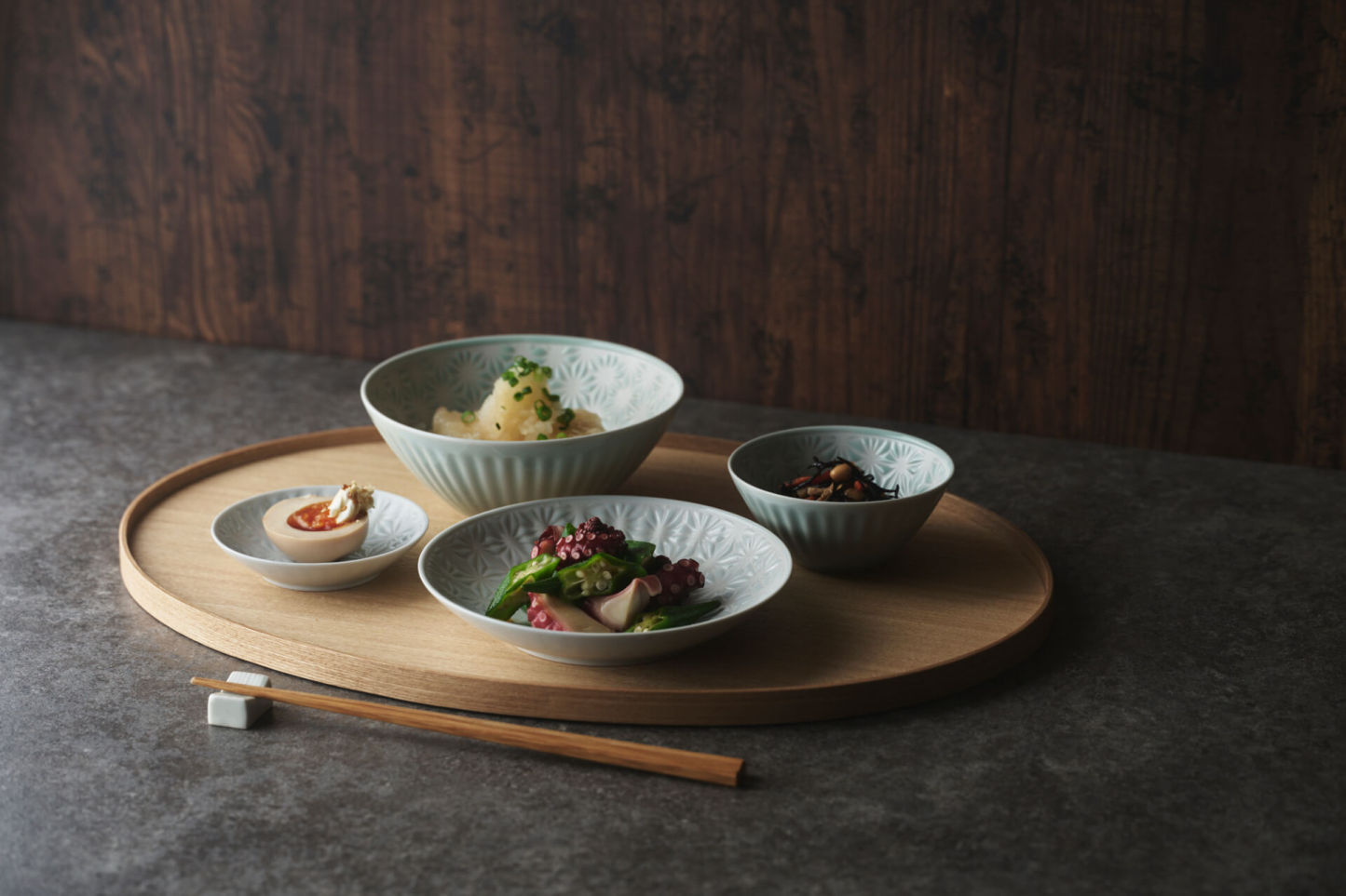 麻の葉　白磁/青白釉