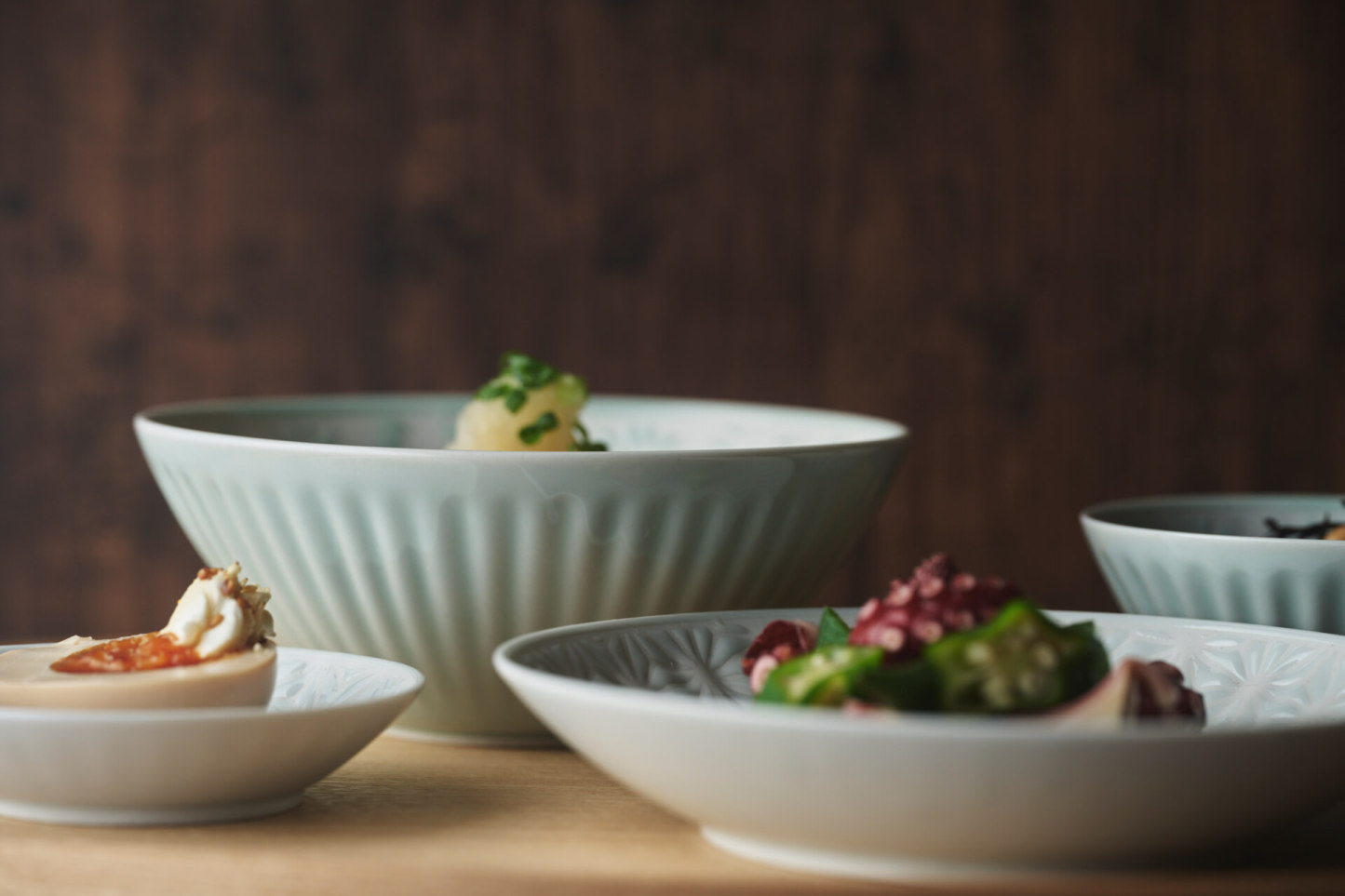 麻の葉　白磁/青白釉