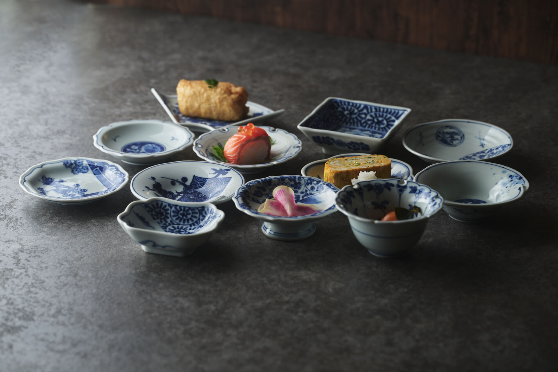 染付絵変わり小皿、小付